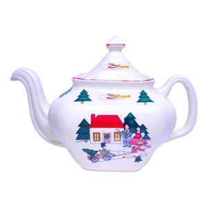 Mason’s Ironstone Christmas Village Teapot, 1983. Made in England
