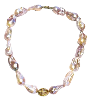 Bochic “Capri” Vintage Pearl & Multi Gem Necklace Set in 18K & Silver