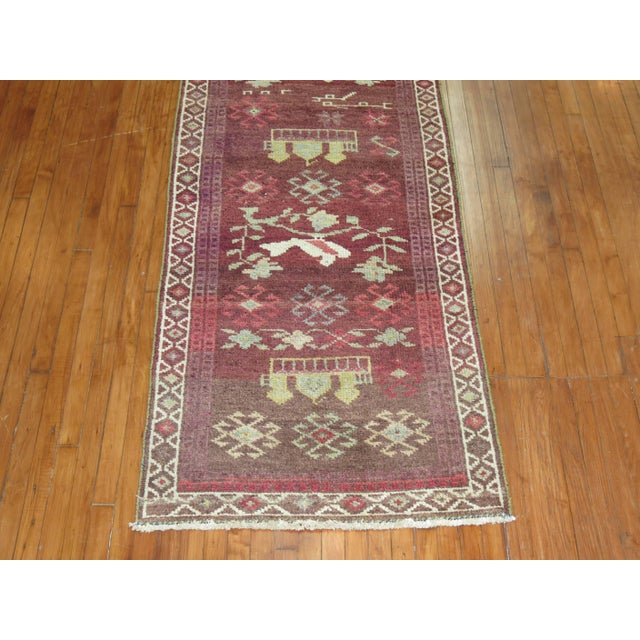 Pigeon Vintage Turkish Anatolian Runner - 3'1" x 11'3" For Sale - Image 9 of 18