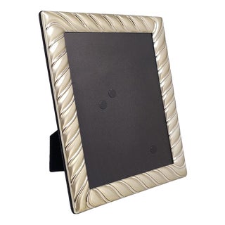 Vintage Italian Photo Frame in Silver Plated with Glass, 1970s For Sale
