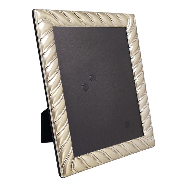 Vintage Italian Photo Frame in Silver Plated with Glass, 1970s For Sale
