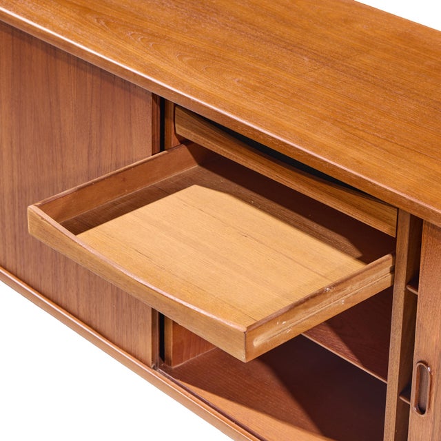 Brown Arne Vodder for Sibast Model 37 Mid Century Danish Teak Tambour Door Sideboard Credenza For Sale - Image 8 of 11