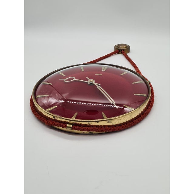 Ruby-Colored Wall Clock from UPG Halle, East Germany, 1960s-1970s For Sale - Image 4 of 13