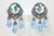 Art Deco Vendome Blue Crystal Aurora Borealis Chandelier Earrings, a Pair For Sale - Image 3 of 9
