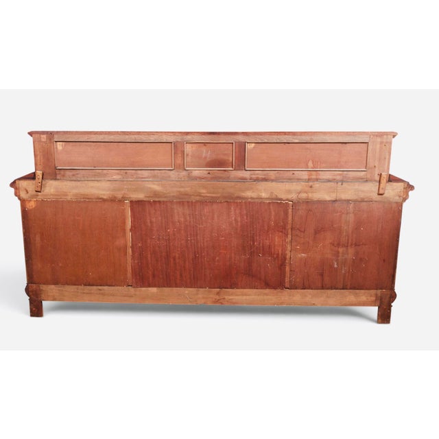 Mid 20th Century Monumental Carved Baroque Style Credenza With Figured Wood Panels — 102″ Wide For Sale - Image 10 of 12
