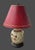 Vintage floral ginger jar table lamp with leather lamp shade. Small size vase with crackled glaze, hand painted and...