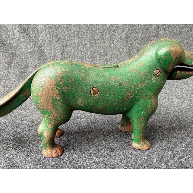Antique Green Cast Iron Dog Nutcracker For Sale - Image 9 of 18