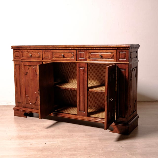 Italian Walnut Credenza, 1950s For Sale - Image 4 of 18