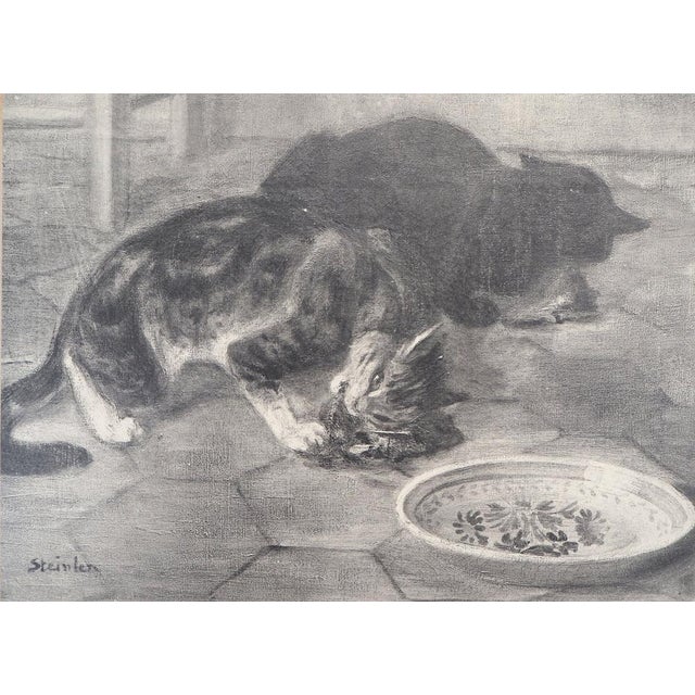 Théophile Alexandre Steinlen, Cats Gnawing a Bone, 1933, Lithograph For Sale - Image 6 of 6