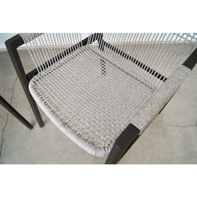 Outdoor Aluminum & Rope Armchairs by Four Hands - A Pair For Sale - Image 9 of 12