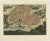 Antique folder titled 'new map of old jerusalem according to the scribe.' bird's-eye view of the ancient city of jerusalem...
