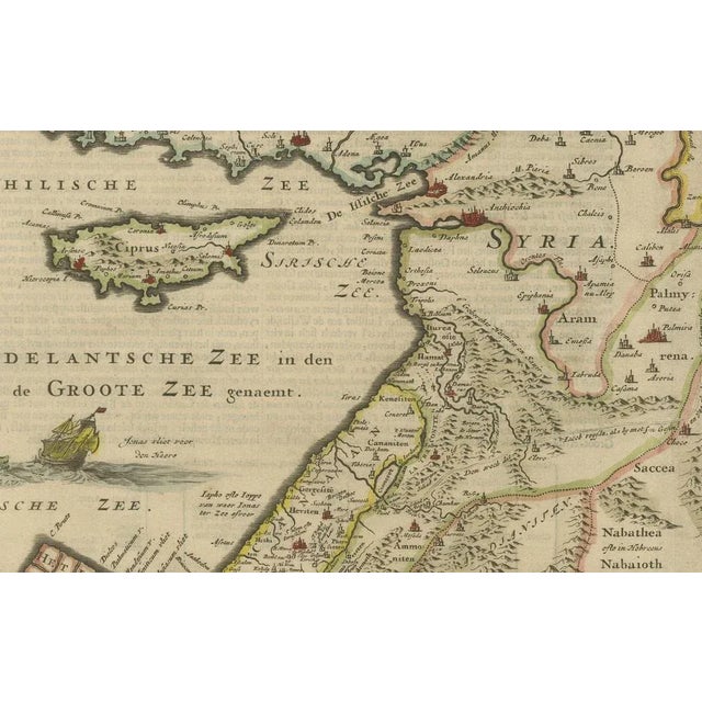 Paper Map of Biblical Sites from Paradise to Canaan by Daniel Stoopendaal, 1686 For Sale - Image 7 of 8