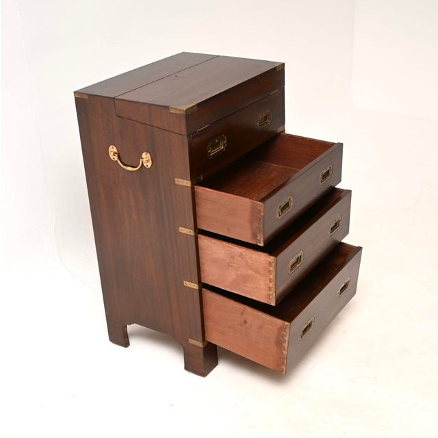 Military Campaign Style Bureau Chest of Drawers, 1930s For Sale - Image 6 of 11