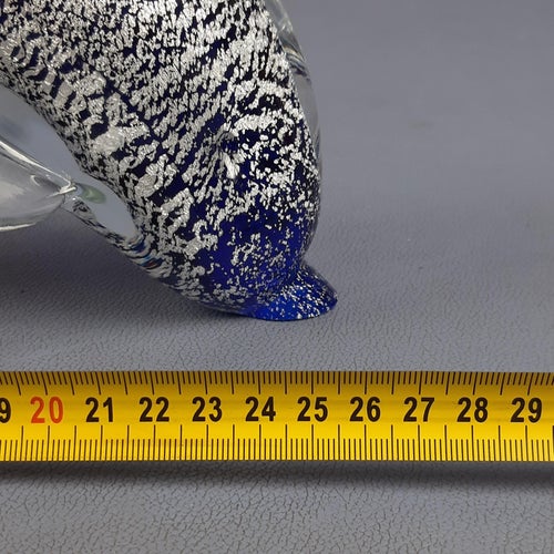 Sommerso Silver & Murano Glass Dolphin Sculpture by Fabio Tosi, 1970s Models & Figurines
