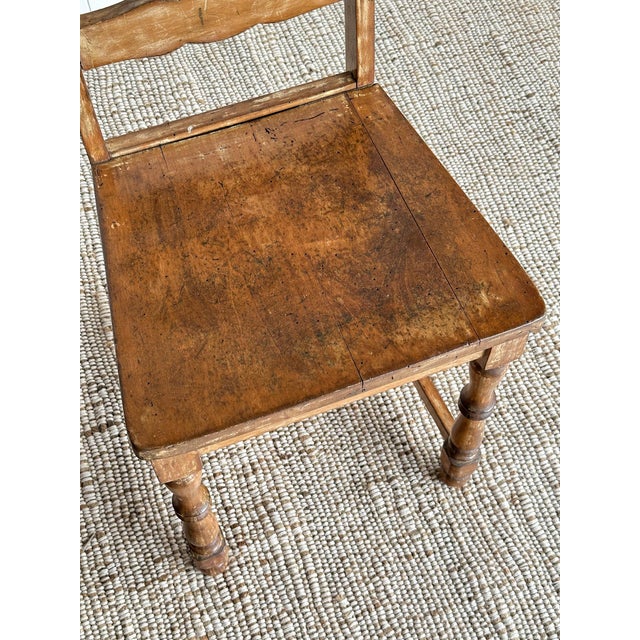 Antique Ladderback Scalloped Accent Dining Chairs, Pair For Sale - Image 10 of 14