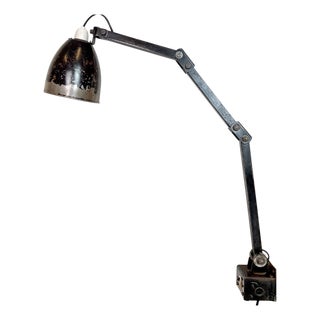 Industrial Adjustable Wall Lamp in Black from Memlite, 1960s For Sale