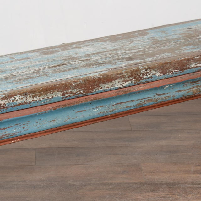 Late 19th-Century Swedish Original Blue Painted Bench For Sale - Image 11 of 15