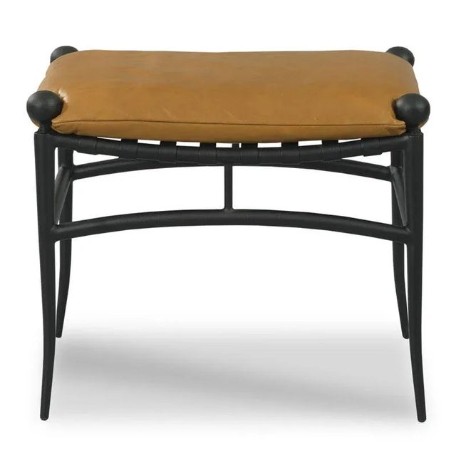 Inspired by forms from ancient Egypt, this wonderful shin warming bench has a concave seat made from woven metal straps...