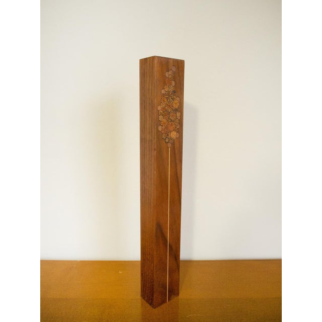1960s Roger Sloan Wall Pocket Vase With Inlaid Design For Sale - Image 9 of 10
