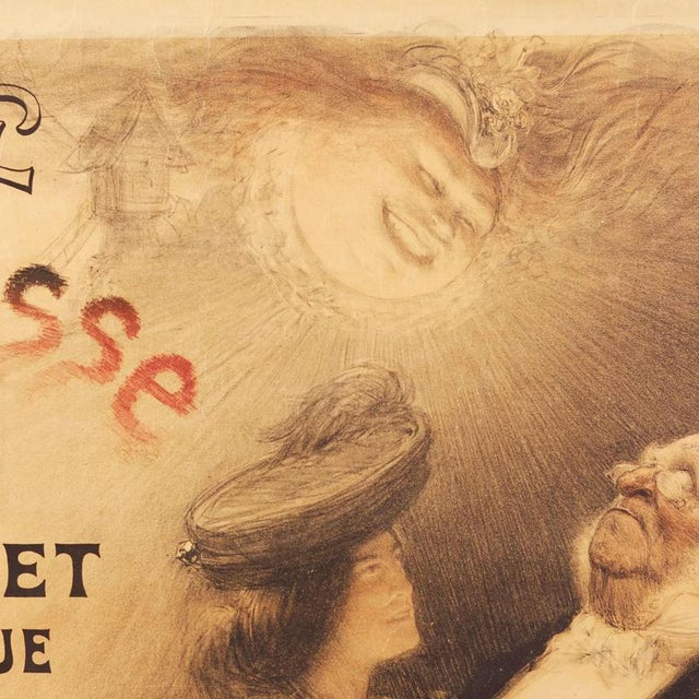 Poster for the Cabaret La Lune Rouss by Charles Léandre, Paris, France, 1904 For Sale - Image 5 of 8