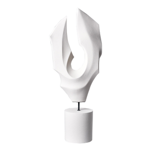 Tall Spanish Textured Matte Bone Finish Ceramic Abstract Sculpture