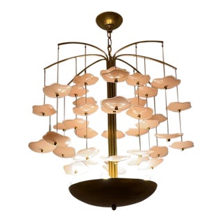 Discontinued Visual Comfort Pink Glass Chandelier by Kate Spade For Sale