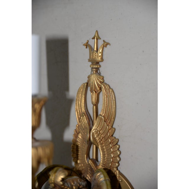 Metal Pair of 19th Century Classical Gilded Brass Sconces For Sale - Image 7 of 8