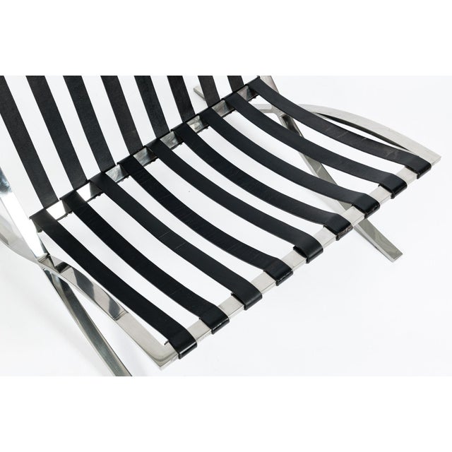 Pair Mid Century Black Leather Barcelona Chairs by Mies Van Der Rohe for Knoll, 1977 For Sale - Image 15 of 17