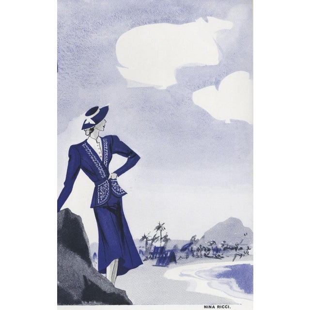 Contemporary 1938 French Beach Fashion Print for Nina Ricci by L. Benigni For Sale - Image 3 of 4