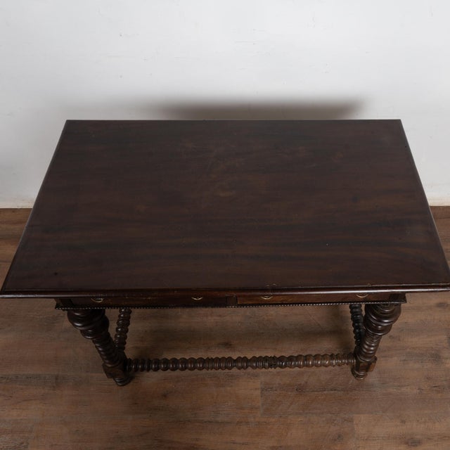 18th Century Dark Oak Side Table With Two Drawers For Sale - Image 4 of 17