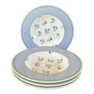 1990s Villeroy & Boch Provence Wide Rim Soup Bowls -Set of 4 For Sale
