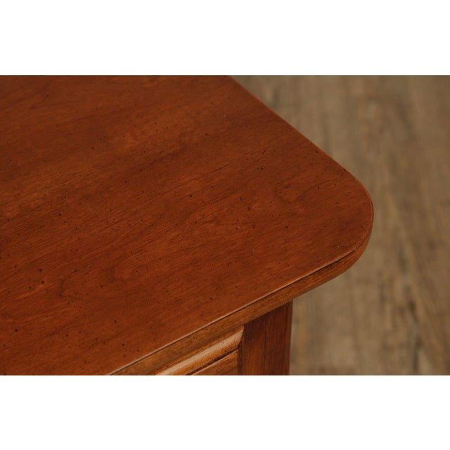 Late 20th Century French Louis XV Style Cherry One Drawer Side Table Or Nightstand For Sale - Image 5 of 12