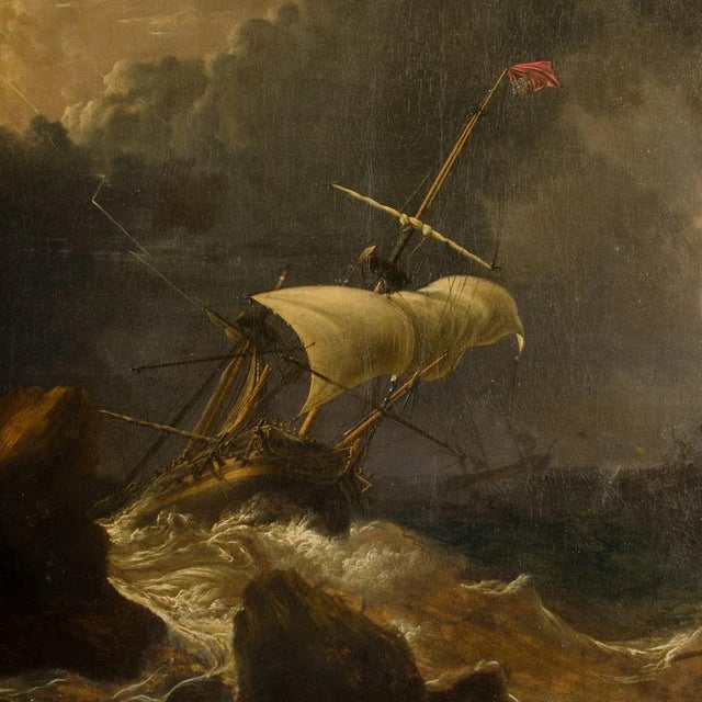 Textile A Large and Impressive 19th Century Seascape. For Sale - Image 7 of 13