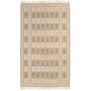 Contemporary Geometric Half-Moon Motif Slate Gray Carpet by Doris Leslie Blau