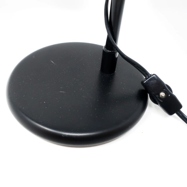 Metal Vintage Red and Black Desk Lamp With Metal Shade For Sale - Image 7 of 11