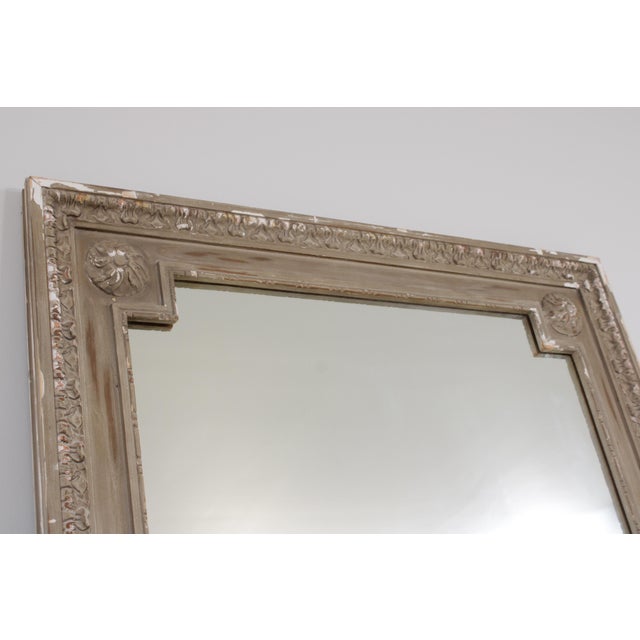 1990s Restoration Hardware Large French Style Carved Hall Mirror For Sale - Image 5 of 12