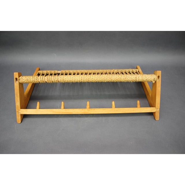 Mid-Century Wall Coat Rack and Shelf in Woven Rope, Czechoslovakia, 1950s For Sale - Image 11 of 12