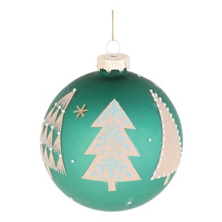 Beaded Pine Tree Ball Ornament (Set of 6) For Sale