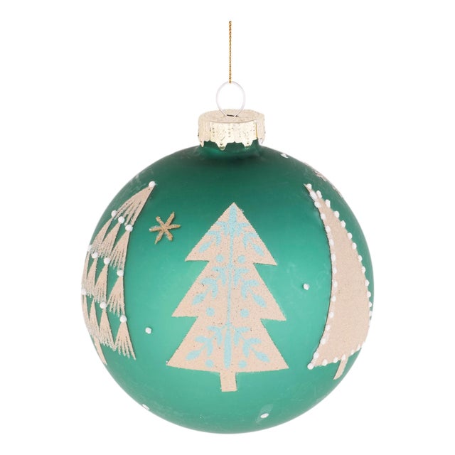Beaded Pine Tree Ball Ornament (Set of 6) For Sale