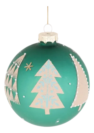 Beaded Pine Tree Ball Ornament (Set of 6)