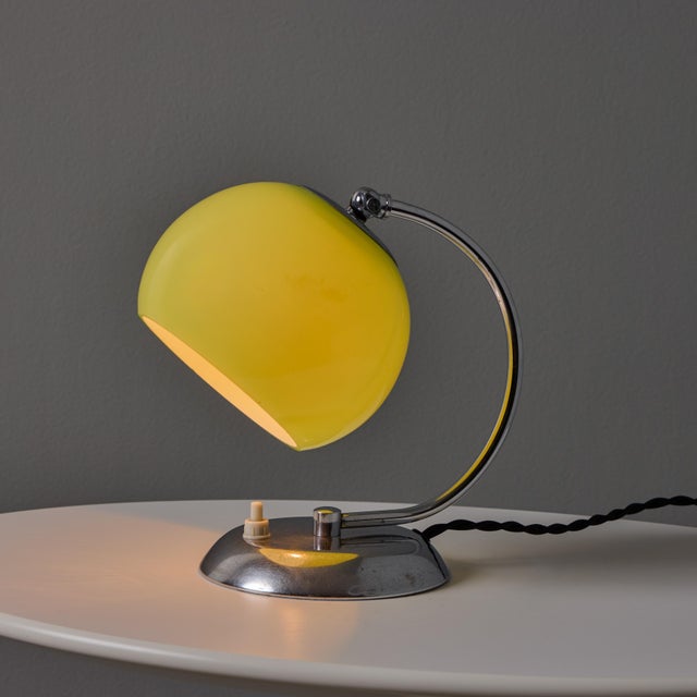 1950s Mauri Almari Chrome and Opaline Green Glass Table Lamp for Idman Oy For Sale - Image 14 of 18