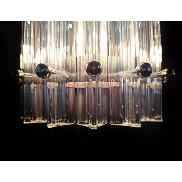 Vintage Murano Wall Sconce Iridescent Triedri Glass, Murano, 1890s, Set of 2 For Sale - Image 15 of 16