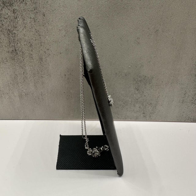 Contemporary Diamond Snowflake Necklace in 10kt White Gold – 0.10ctw, 16.25in, New For Sale - Image 3 of 5