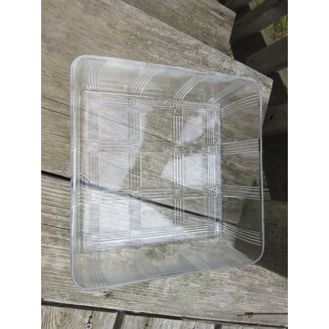 Hazel Atlas Square Refrigerator Box Dish W/ Lid Criss Cross Collection 8.5" 30s For Sale In Indianapolis - Image 6 of 8