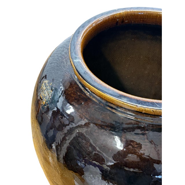 1960s Gigantic Chinese Yixing Glazed Pottery Wine Jar Marked For Sale In New York - Image 6 of 10