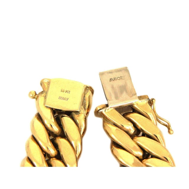 Mayor's 18k Yellow Gold Beveled Curb Link Necklace For Sale - Image 4 of 4