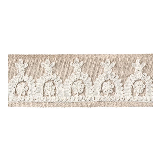 Schumacher Noelia Embroidered Tape In Natural For Sale