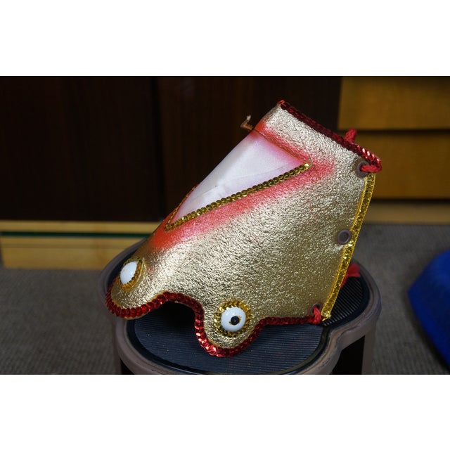 Red Bahamian Junkanoo Festival Parade Costume Red Headdress Outfit Dance Masks For Sale - Image 8 of 17