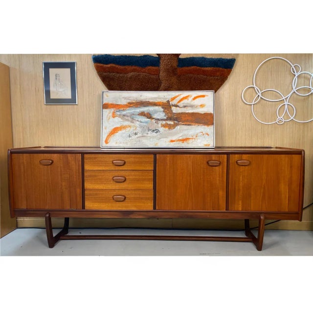 This vintage orange and white Abstract Expressionist painting has a provenance dear to many. The 1960s/1970s era painting...