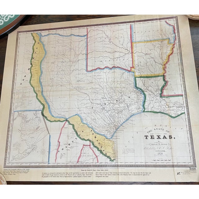 Paper The State of Texas 1846 Map by David H. Burr and Reproduced by Texas Dept of Highways For Sale - Image 7 of 7